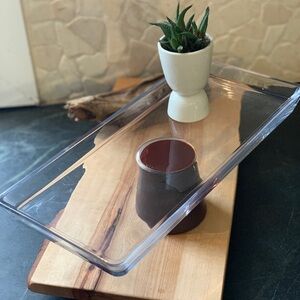 VINTAGE RECTANGULAR PEDESTAL | Glass & Wood